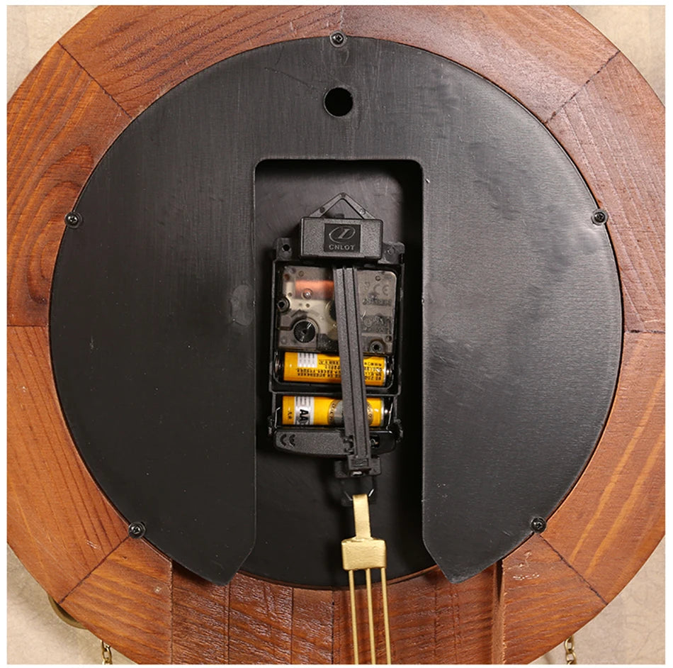 American Solid Wood Silent Swing Wall Clock