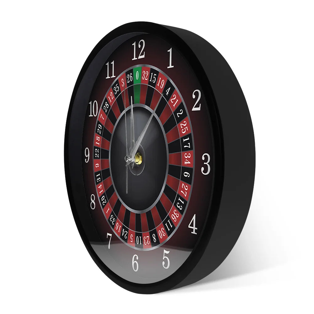 Poker Roulette Silent Non Ticking Wall Clock