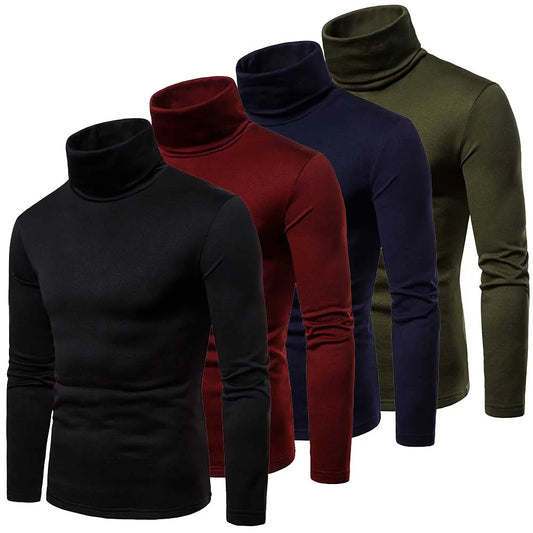 Mens Turtleneck Sweaters Casual Thermal Long Sleeve