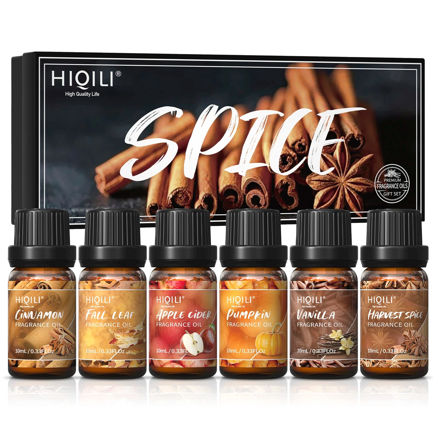 Spice Fragrance Oils,TOP 6 Gift Set, 100% Pure Perfume Oil for Aromatherapy