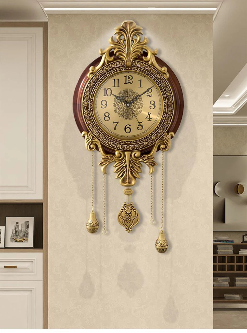 American Solid Wood Silent Swing Wall Clock