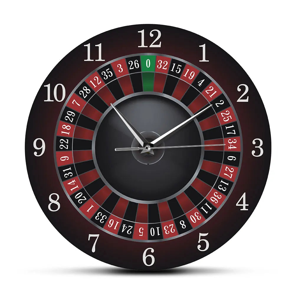 Poker Roulette Silent Non Ticking Wall Clock