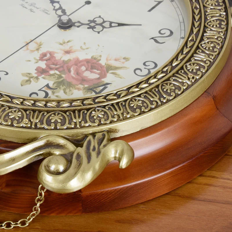 American Solid Wood Silent Swing Wall Clock