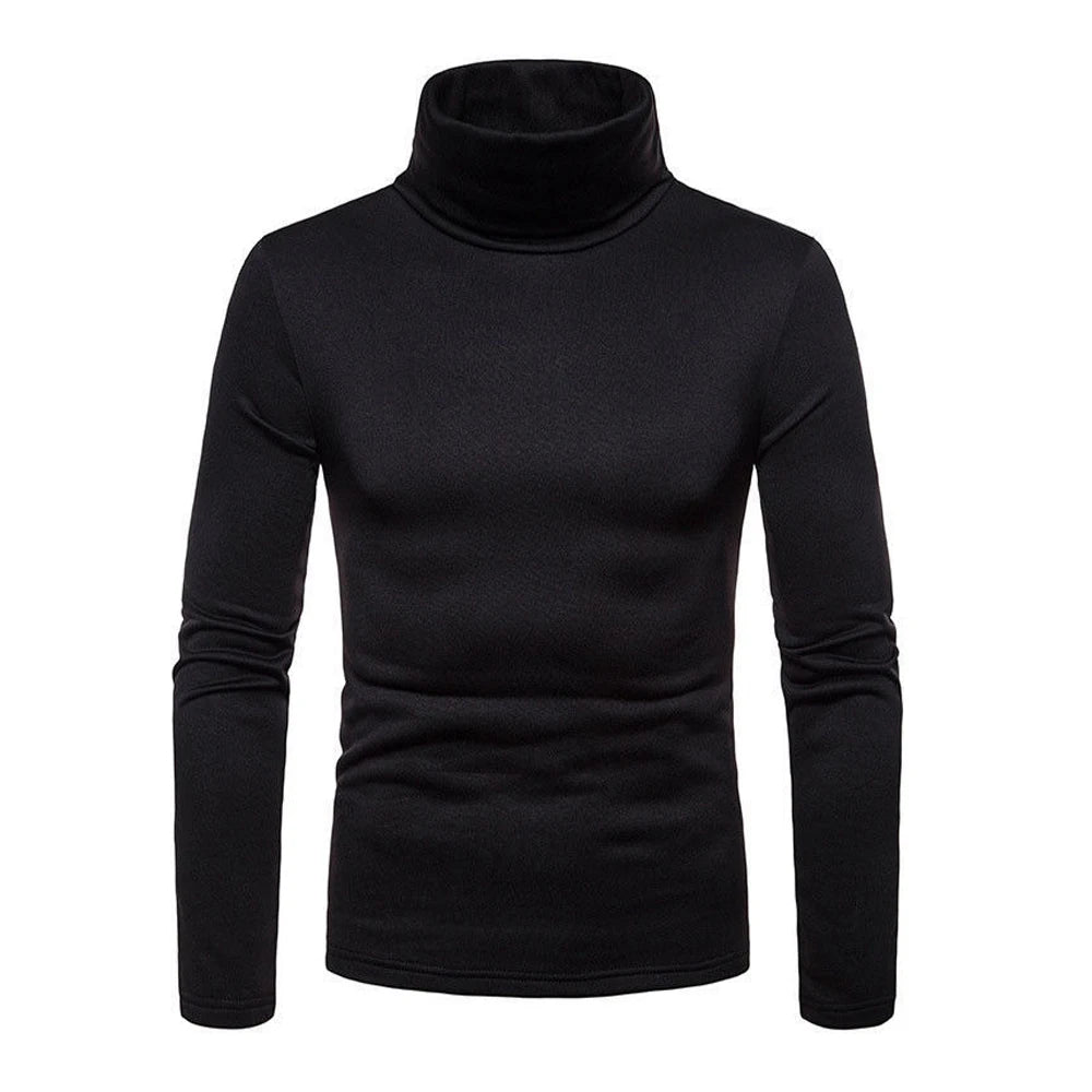 Mens Turtleneck Sweaters Casual Thermal Long Sleeve