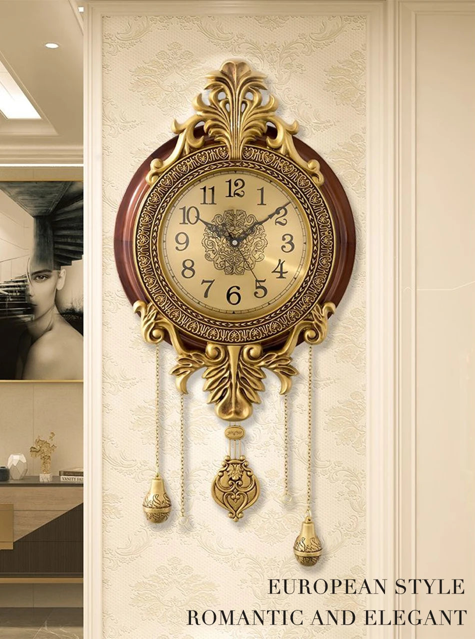 American Solid Wood Silent Swing Wall Clock