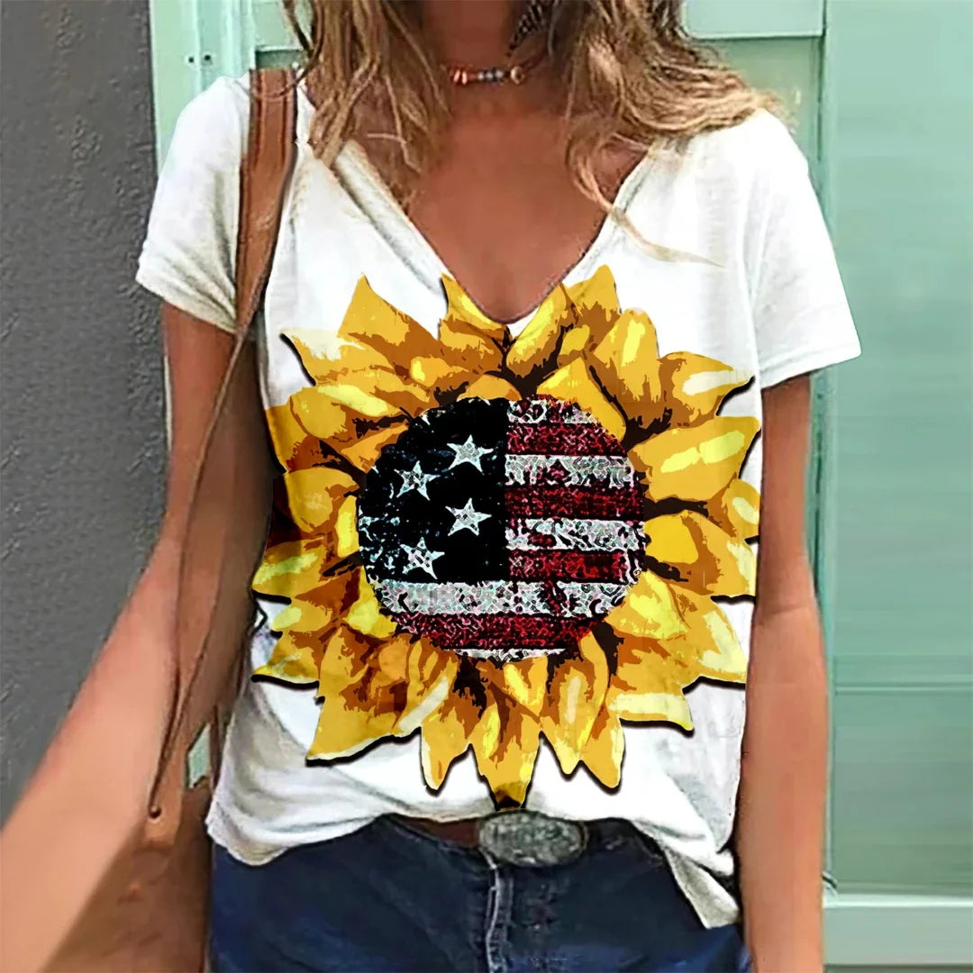 Women's T-shirt Rainbow Print