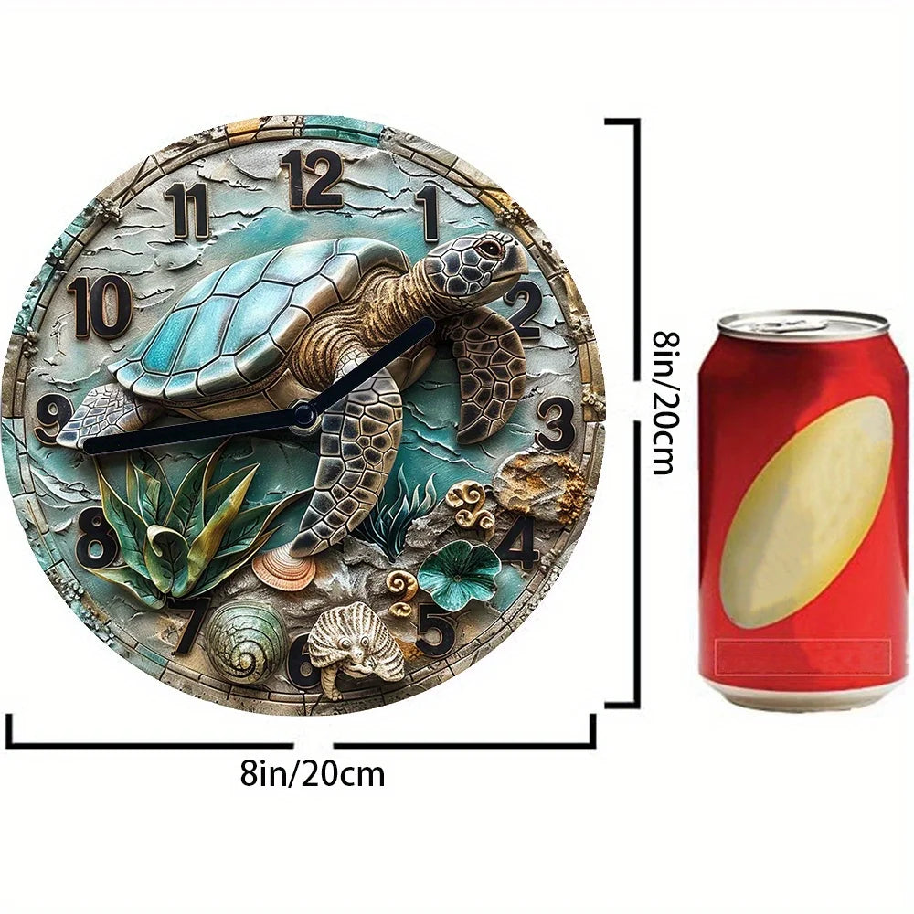 Aluminum Wall Clock/Turtle Design
