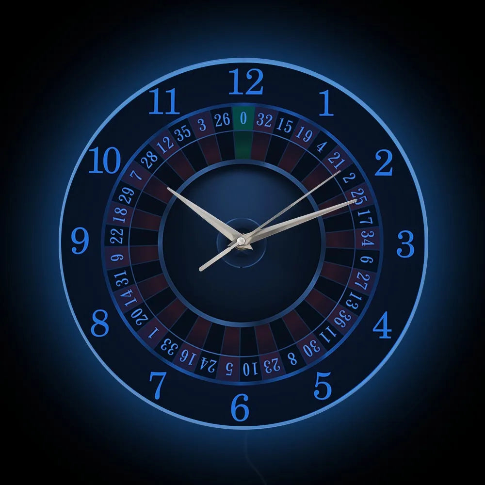 Poker Roulette Silent Non Ticking Wall Clock