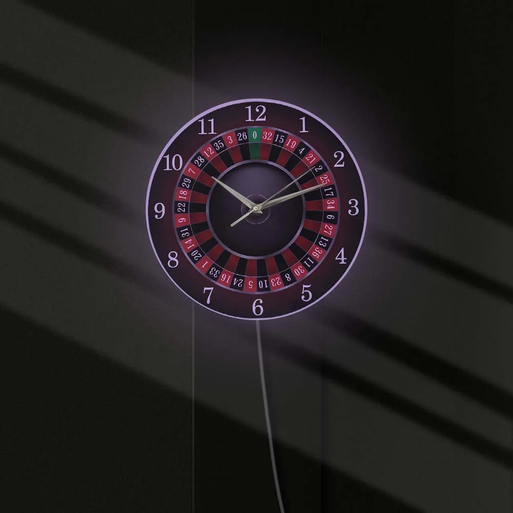 Poker Roulette Silent Non Ticking Wall Clock