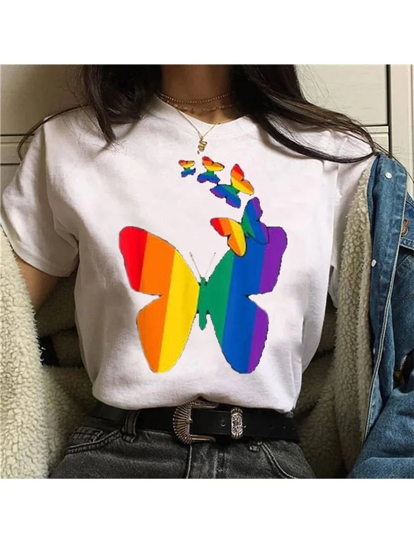 Women's T-shirt Rainbow Print