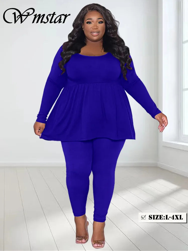 Plus Size Pants Sets Womens Two Piece Set