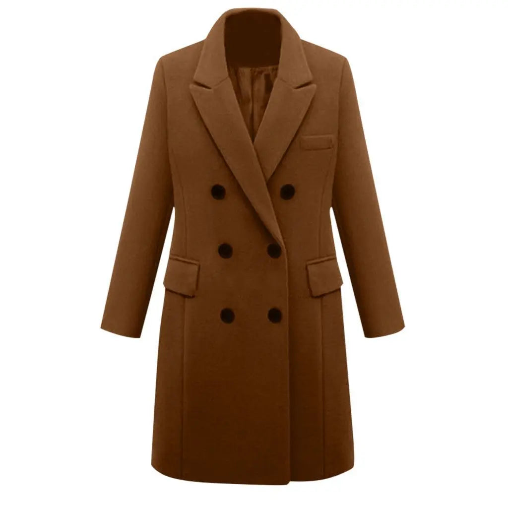Mid-Length Autumn and Winter Coat Double Breasted