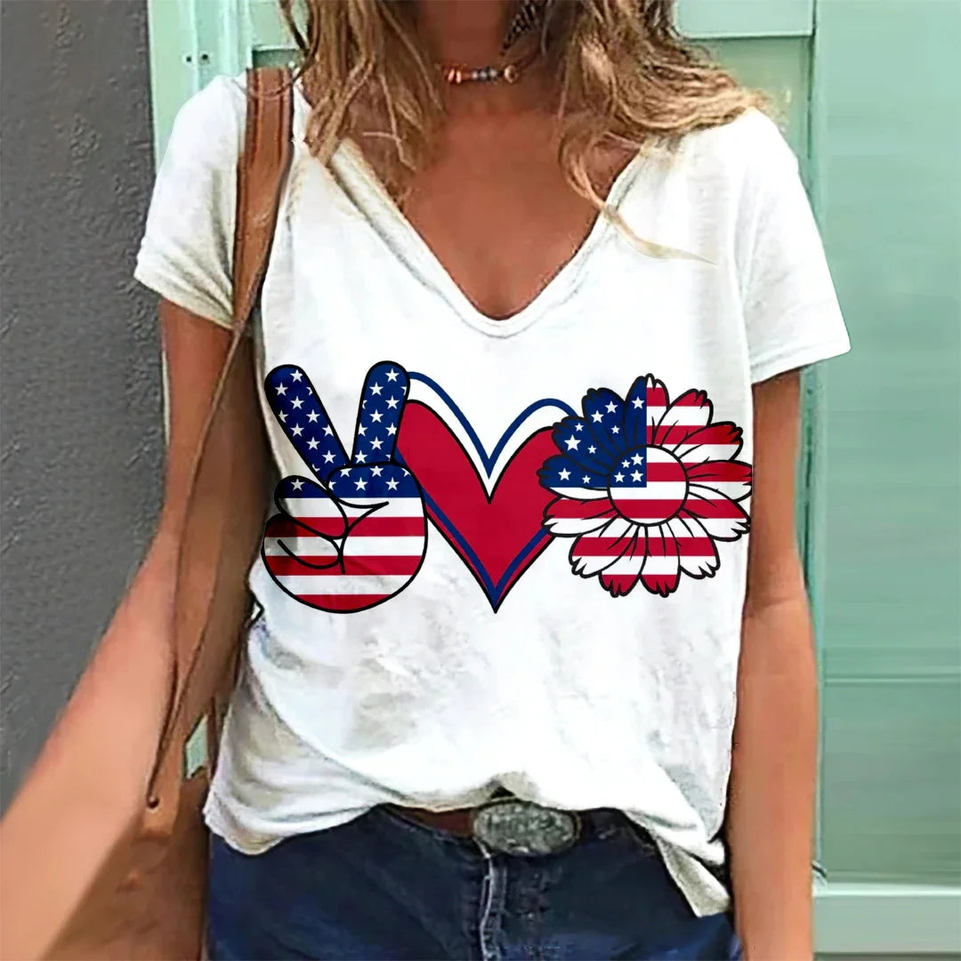 Women's T-shirt Rainbow Print