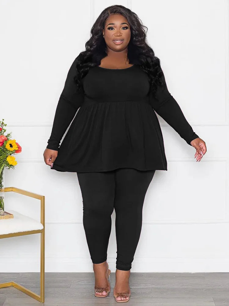 Plus Size Pants Sets Womens Two Piece Set