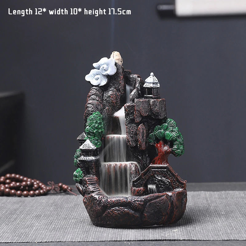 Multi style Mountains River Waterfall Incense Burner Fountain