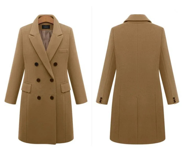 Mid-Length Autumn and Winter Coat Double Breasted