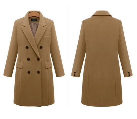 Mid-Length Autumn and Winter Coat Double Breasted