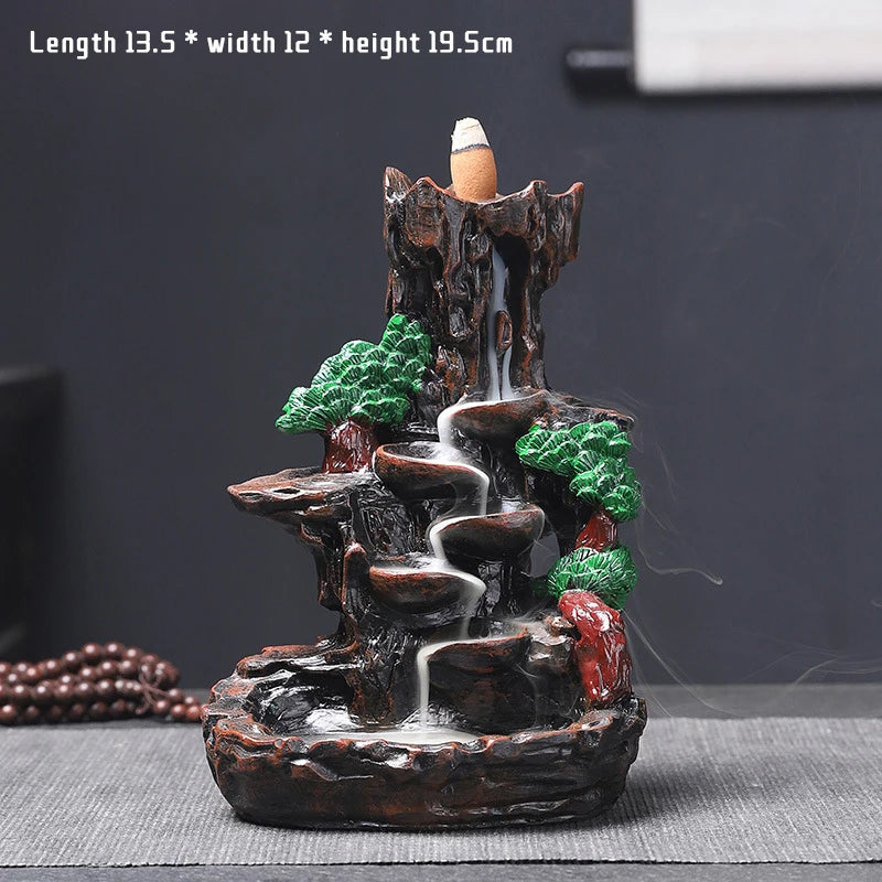 Multi style Mountains River Waterfall Incense Burner Fountain