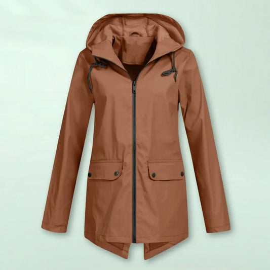 Women Mid-length Coat/Hooded Windbreaker
