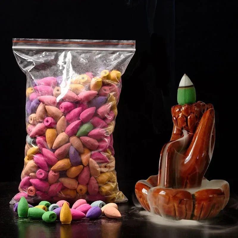 Mixed Waterfall Smoke Backflow Natural Incense Cone