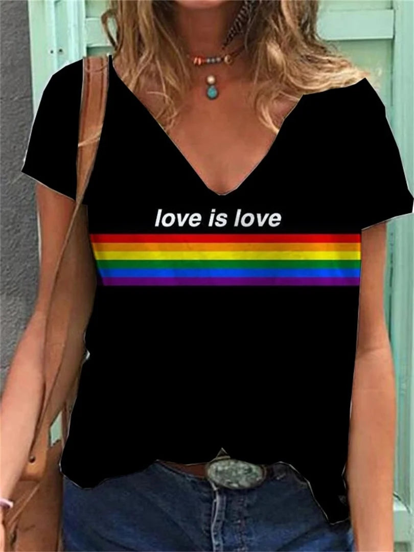 Women's T-shirt Rainbow Print