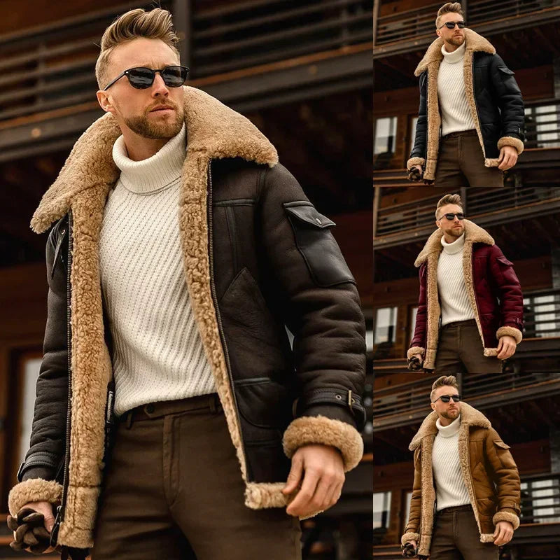 Leather Fur Men's Jacket