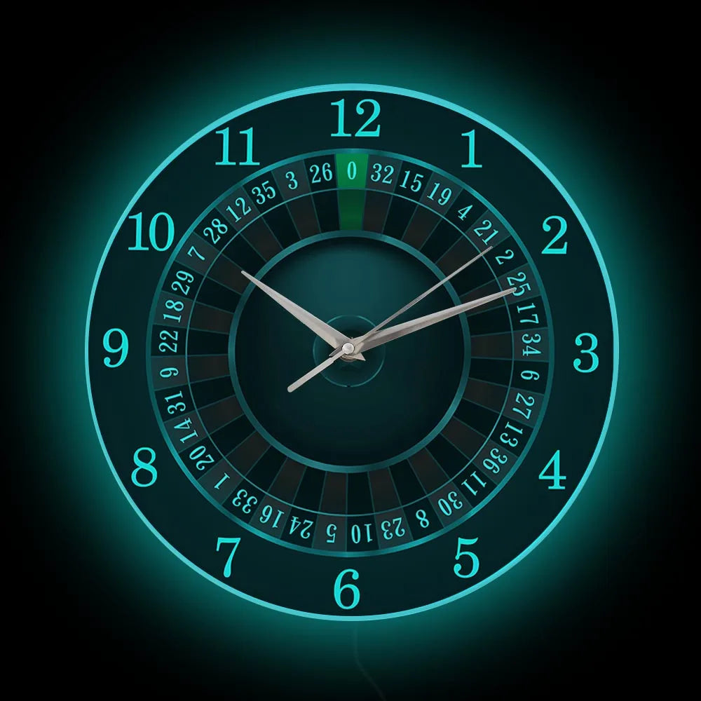 Poker Roulette Silent Non Ticking Wall Clock