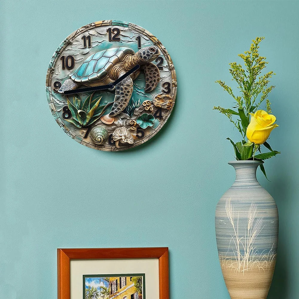 Aluminum Wall Clock/Turtle Design