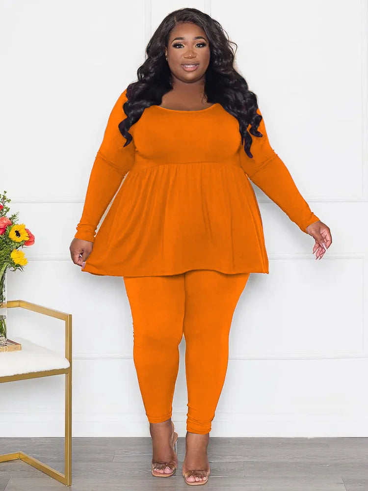 Plus Size Pants Sets Womens Two Piece Set