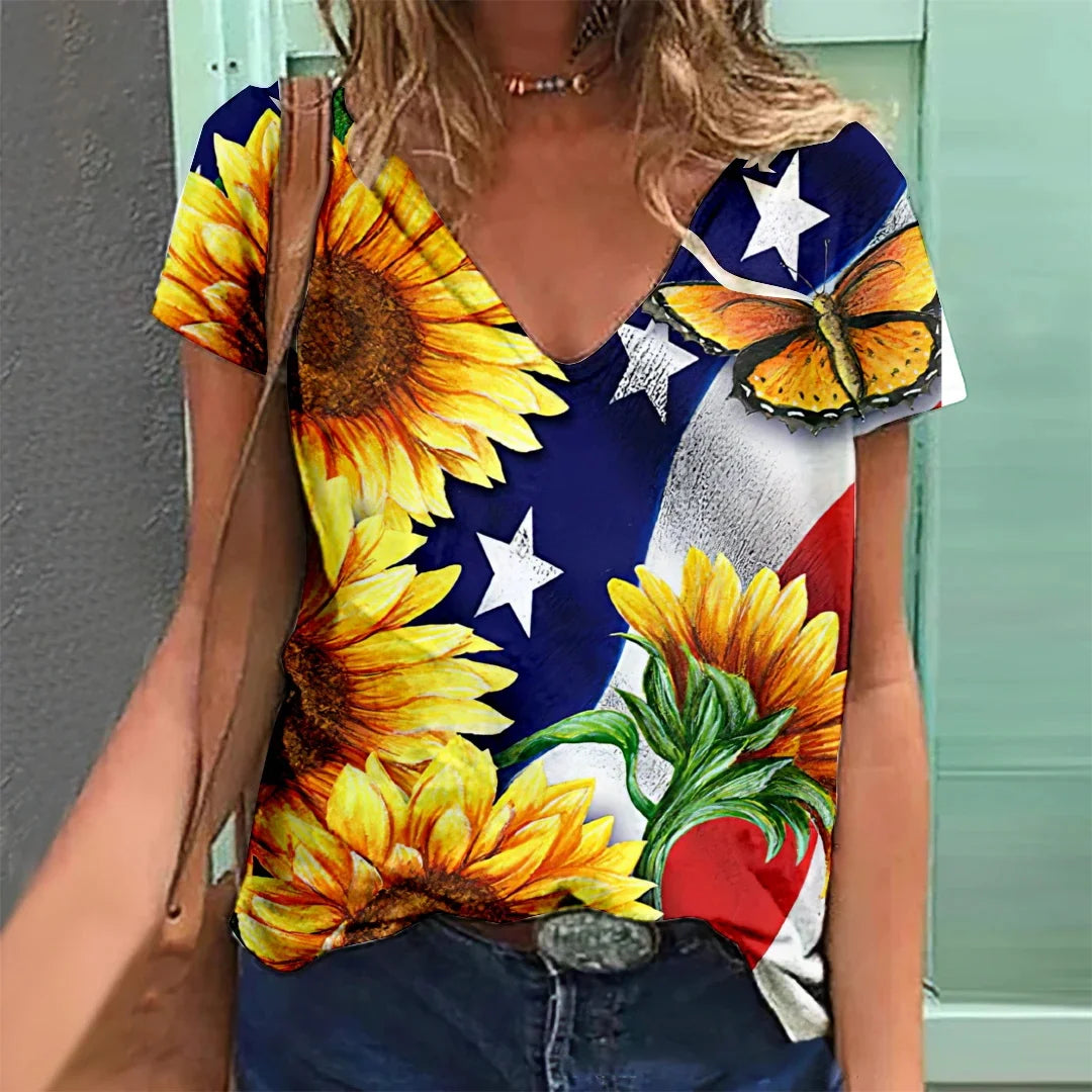 Women's T-shirt Rainbow Print