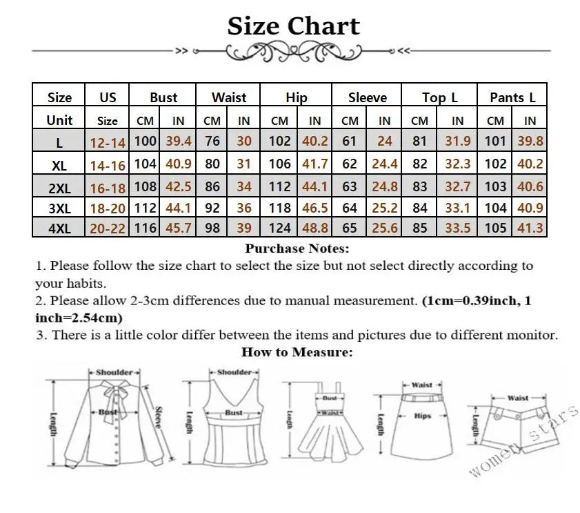 Plus Size Pants Sets Womens Two Piece Set