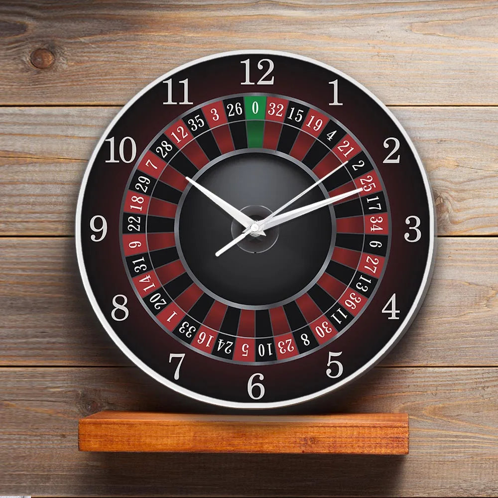 Poker Roulette Silent Non Ticking Wall Clock