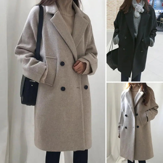 Double-breasted Women's Winter Coat Plus Size