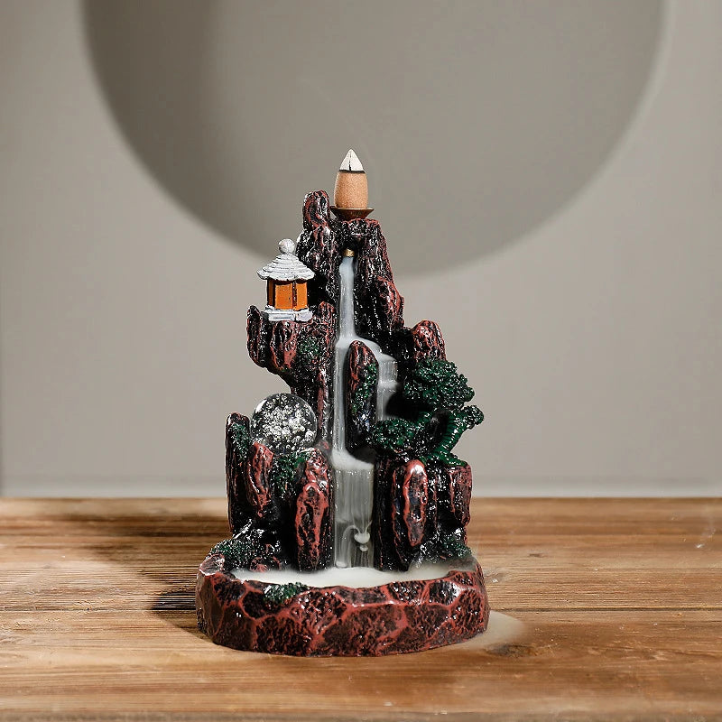 Multi style Mountains River Waterfall Incense Burner Fountain
