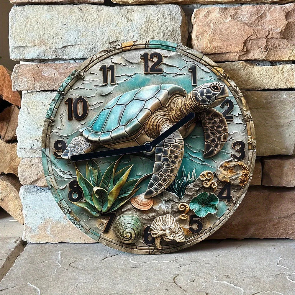 Aluminum Wall Clock/Turtle Design