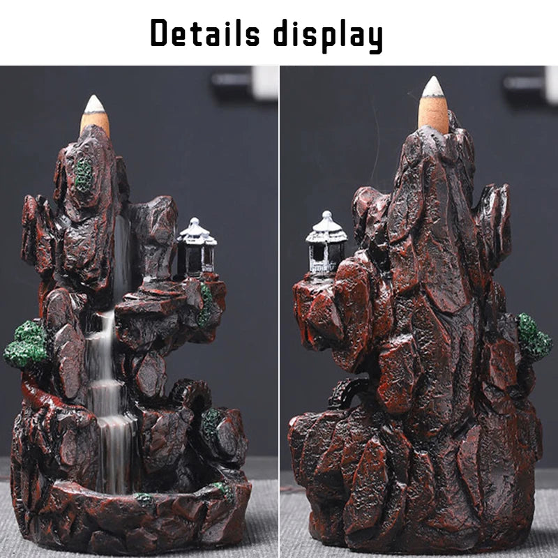 Multi style Mountains River Waterfall Incense Burner Fountain