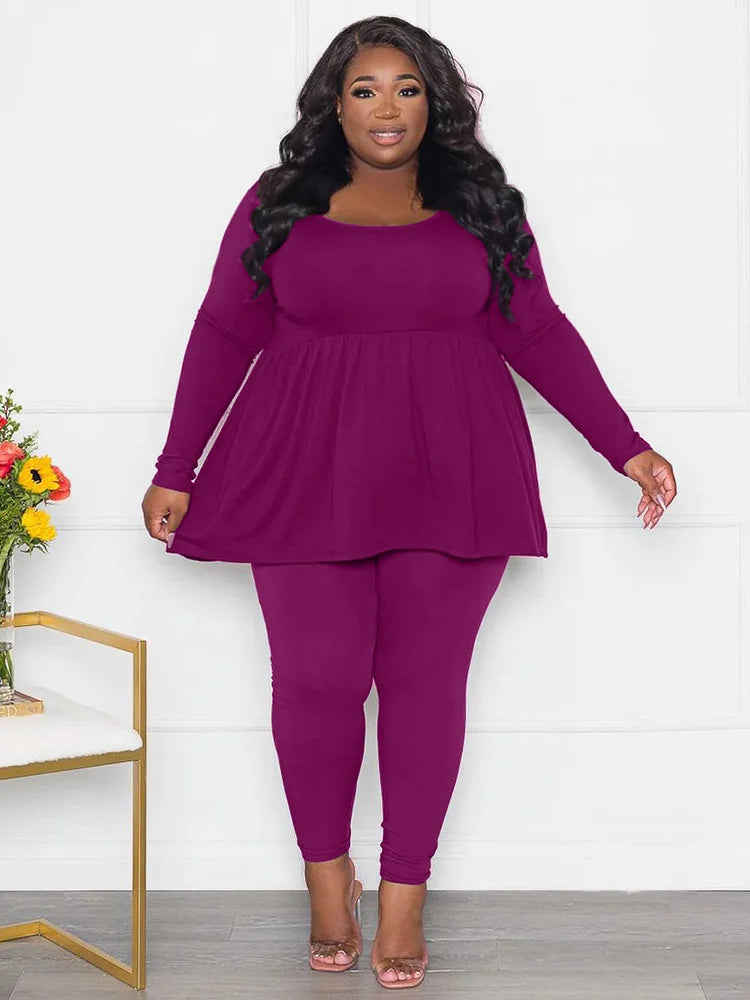 Plus Size Pants Sets Womens Two Piece Set